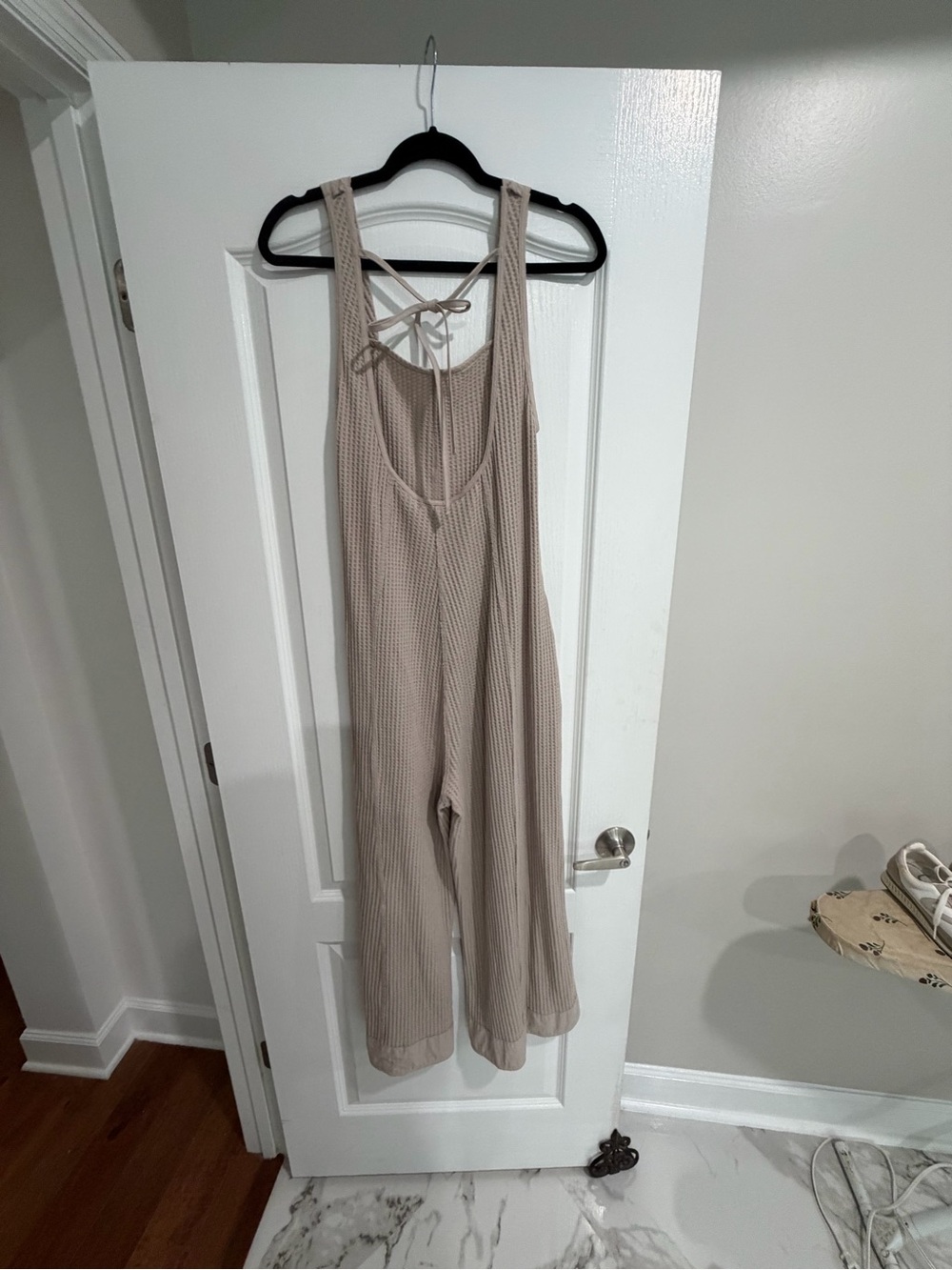 Zenana Outfitters Beige Sleeveless Knit Midi Jumpsuit - Picture 3 of 4